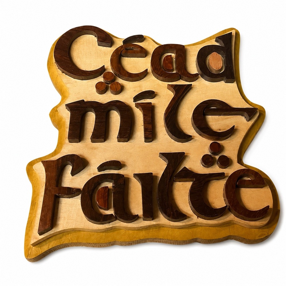 Islandcraft Cead Mile Failte Plaque Wooden Wall Plaque Irish Welcome Sign One Sz
